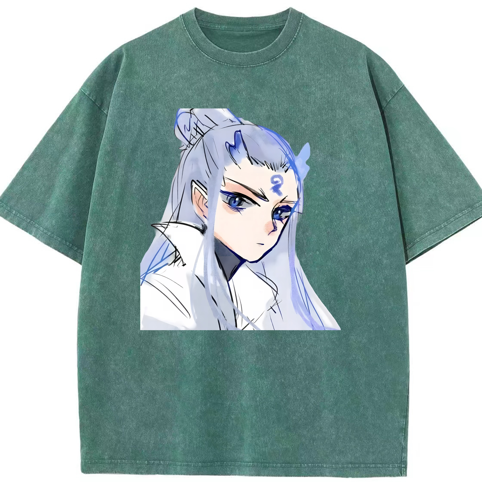 （画像用） Ne Zha 2 ナタ 魔童の大暴れ 綿100% ヴィンテージ風 半袖Tシャツ（フロントプリント）